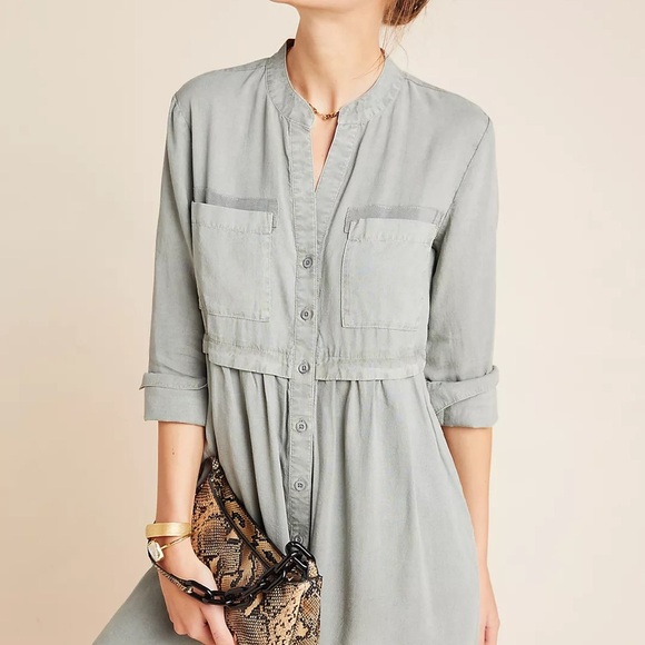 Anthropologie Dresses & Skirts - Anthropologie Cloth & Stone Lila Chambray Shirtdress Size S